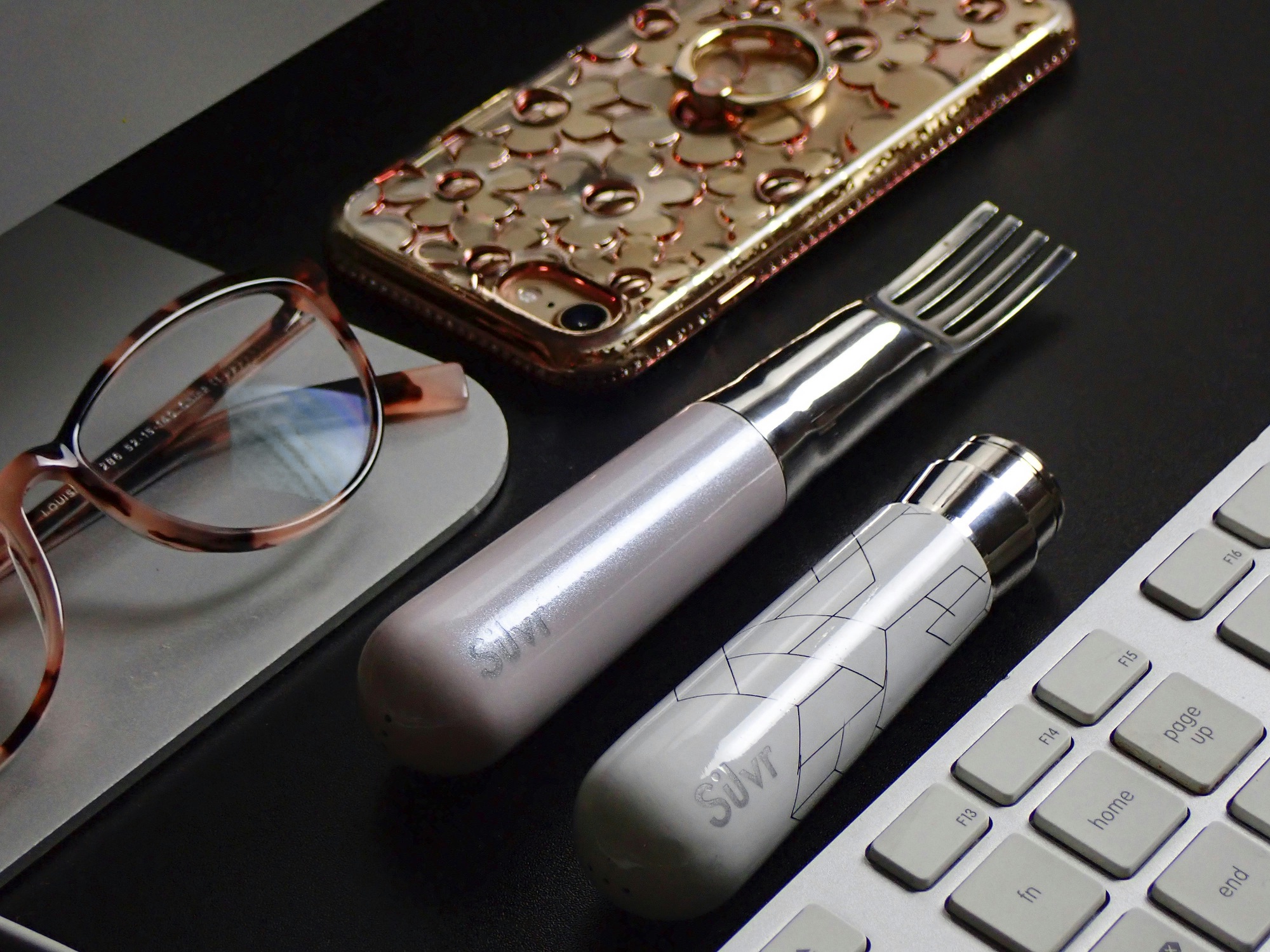 Stylish Korean portable tech gadgets on a minimalist desk setup